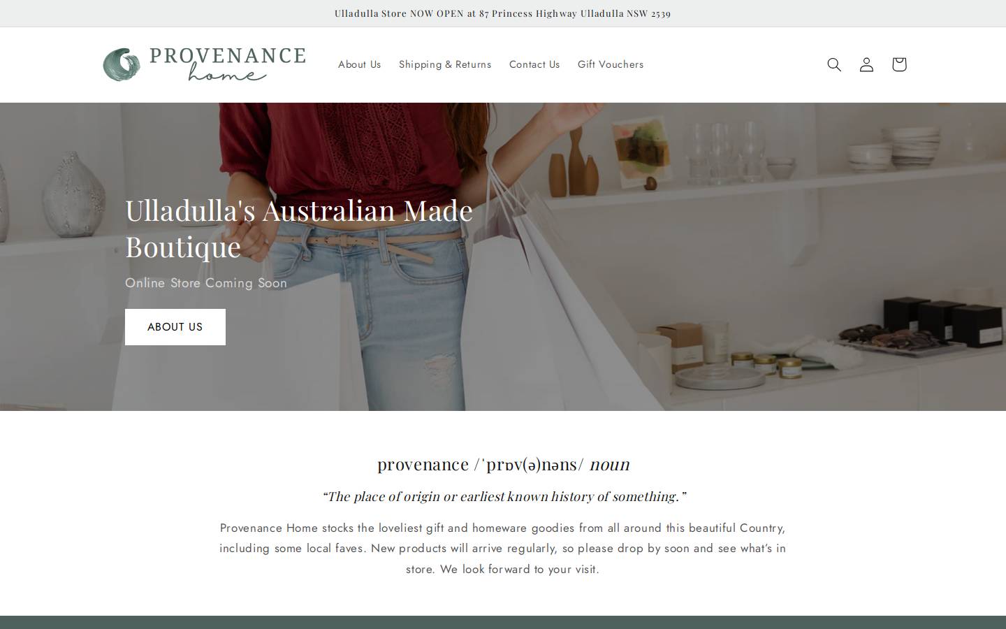 provenancehome.com.au homepage screenshot