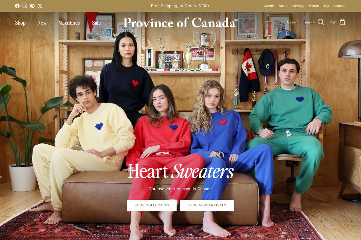 provinceofcanada.com homepage screenshot