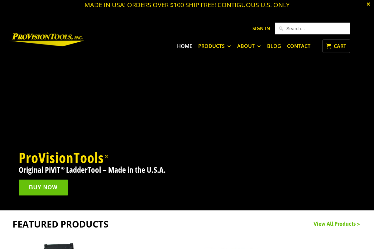 ProVisionTools, Inc. homepage screenshot