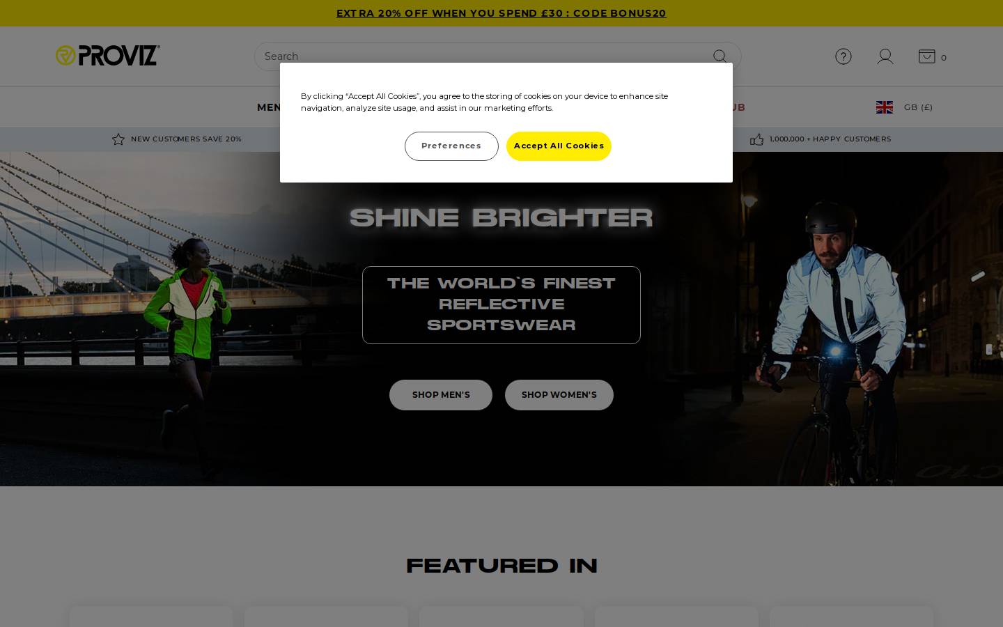 Proviz Sports homepage screenshot