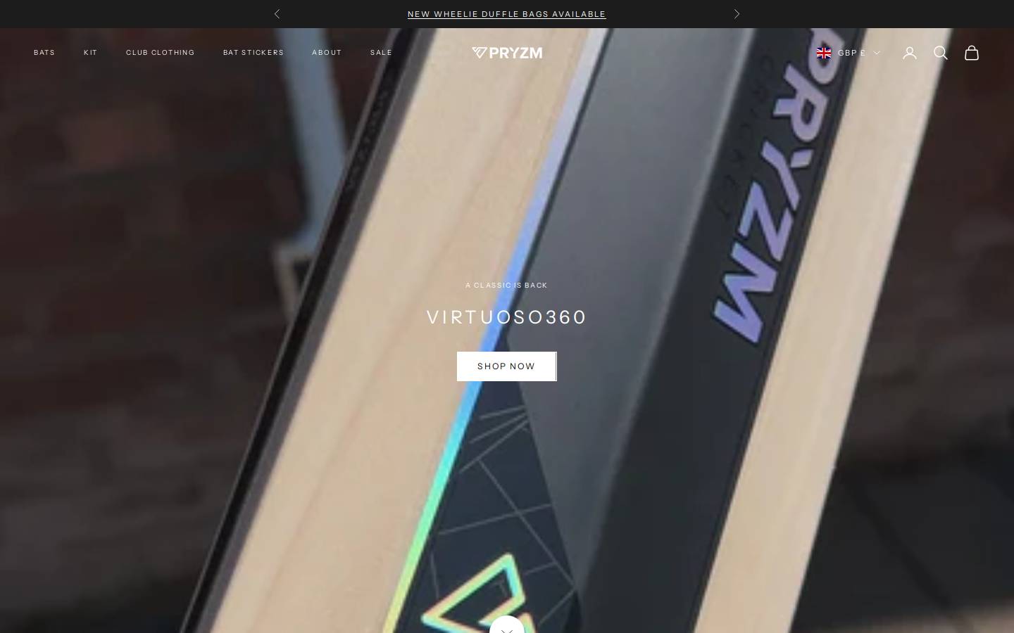 pryzmcricket.co.uk homepage screenshot