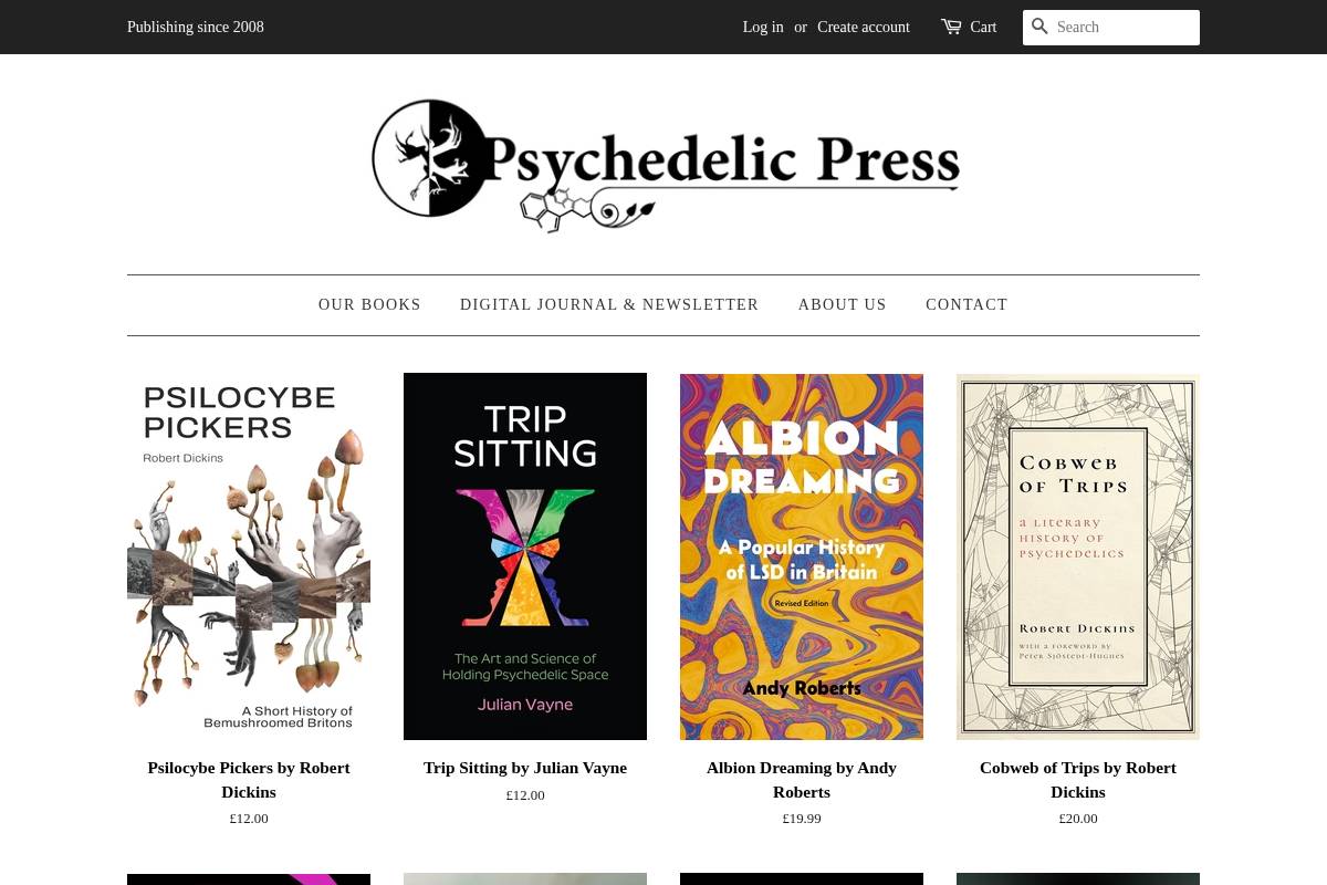 psychedelicpress.co.uk homepage screenshot