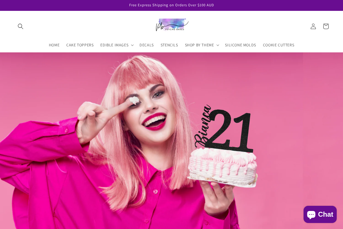 Psychobakes homepage screenshot