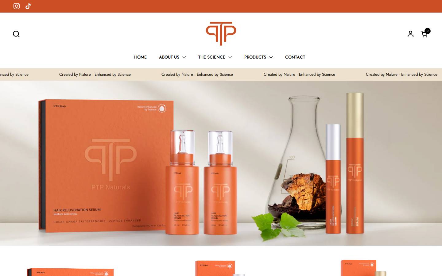 ptpnaturals.com homepage screenshot