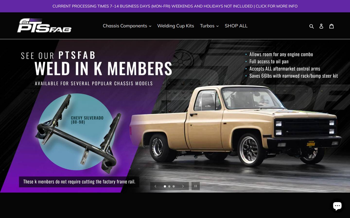 ptsfab.com homepage screenshot