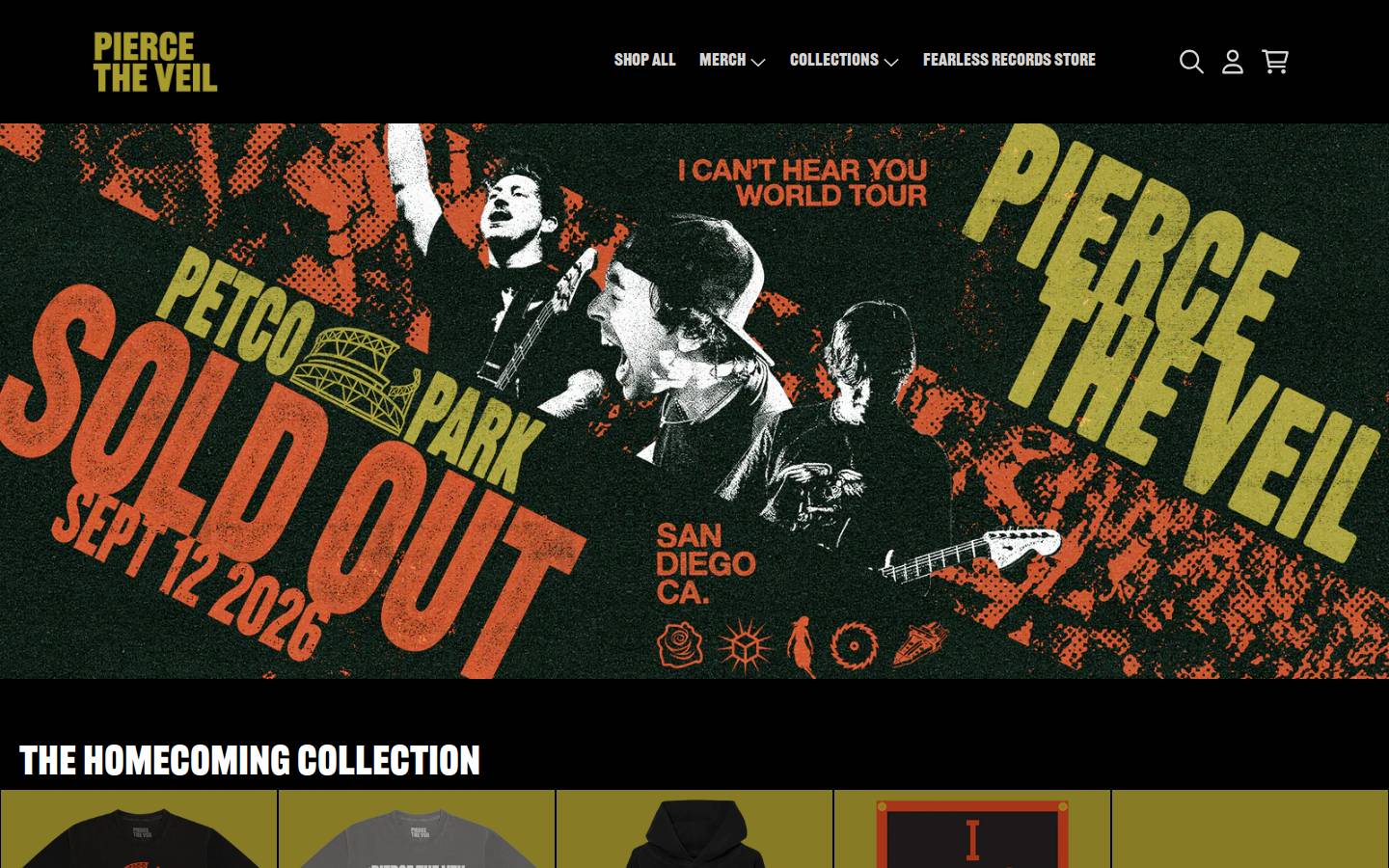 ptvmerch.com homepage screenshot
