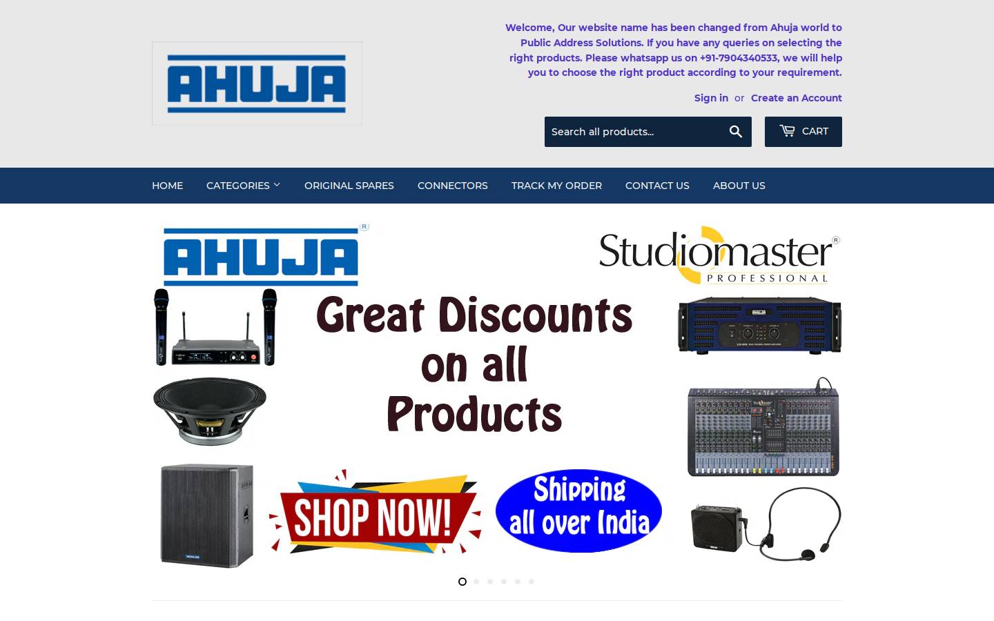 publicaddresssolutions.com homepage screenshot