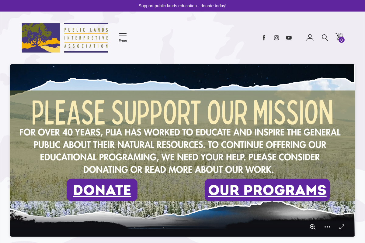 Public Lands Interpretive Association homepage screenshot