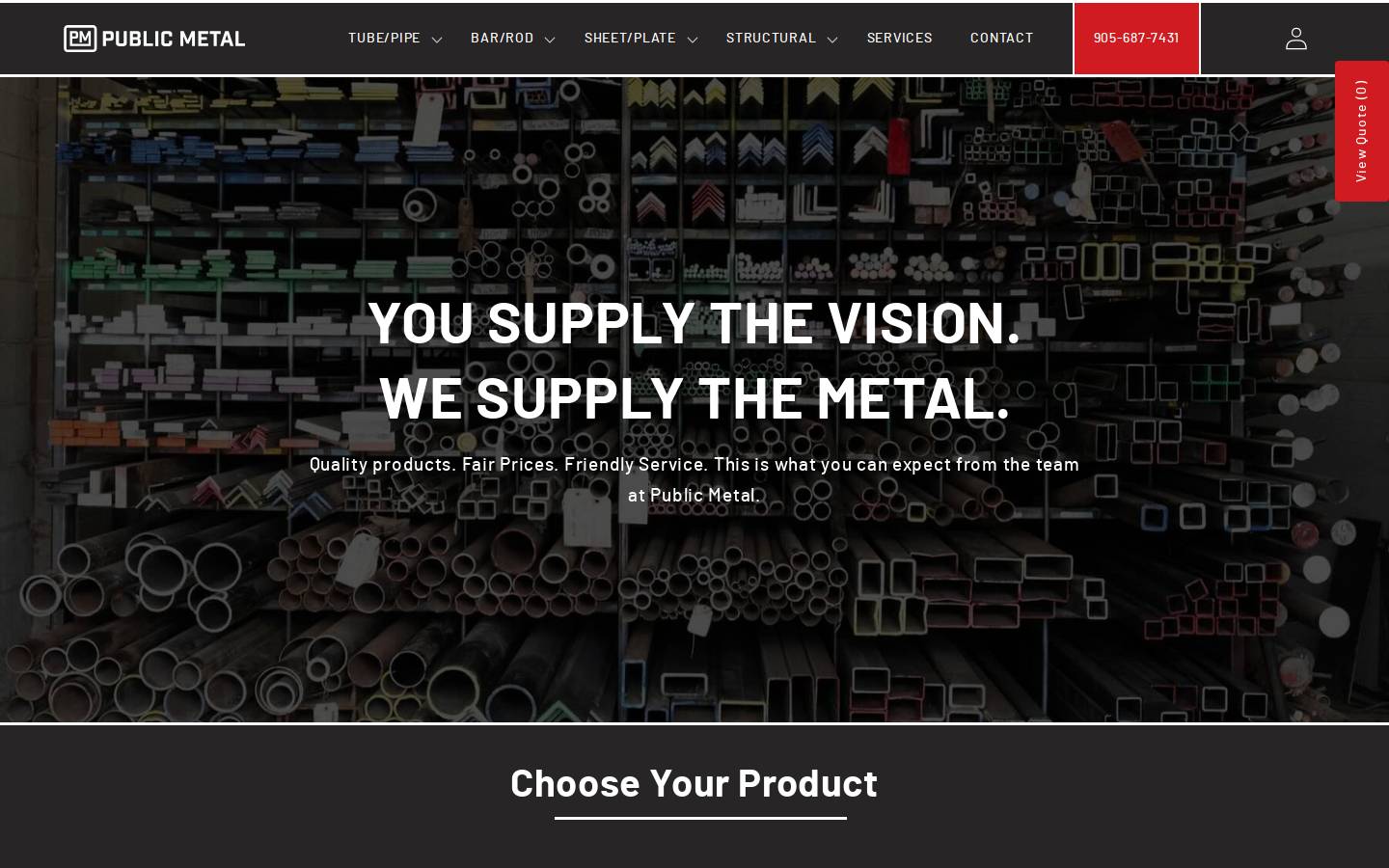publicmetal.ca homepage screenshot