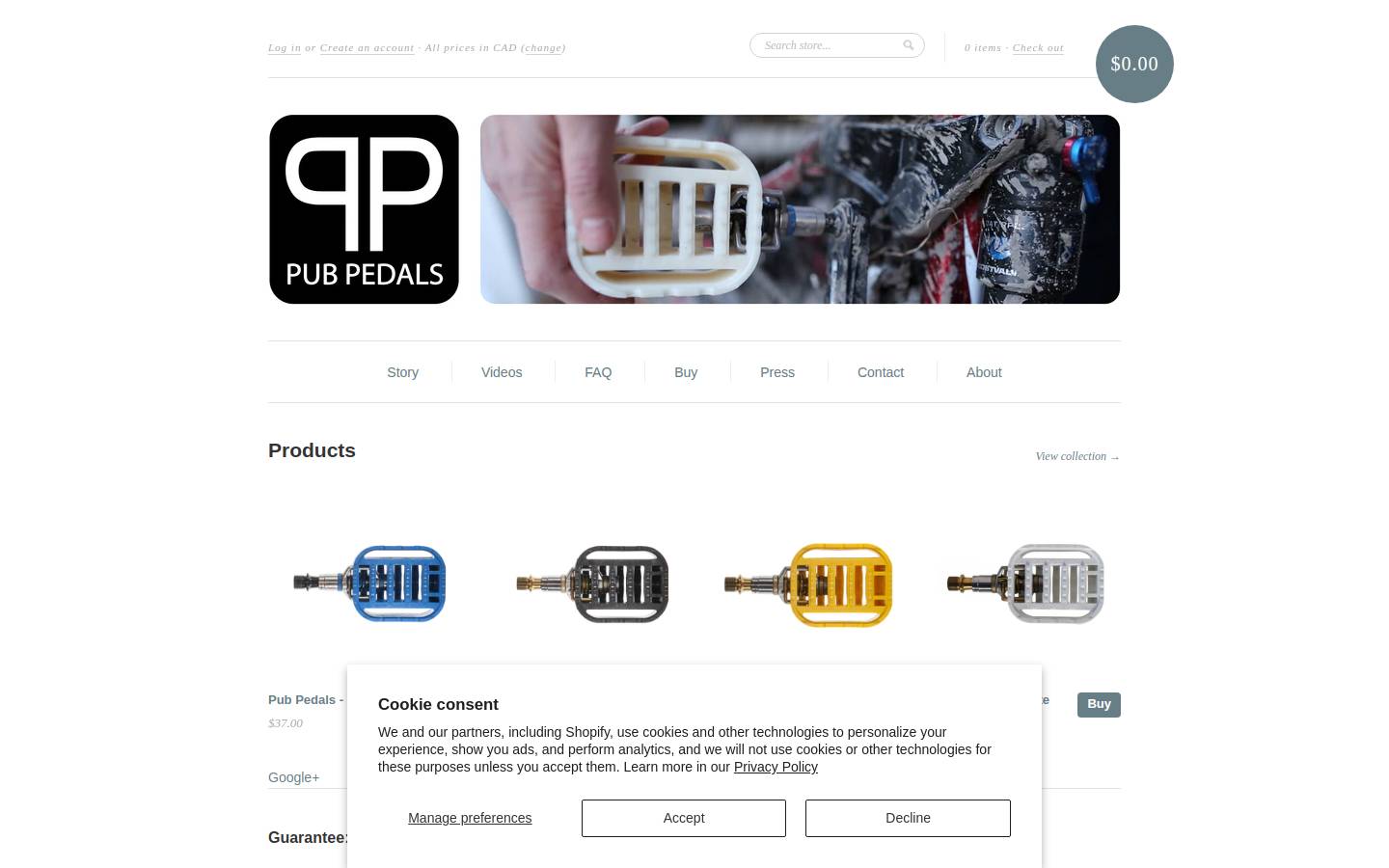 pubpedals.com homepage screenshot