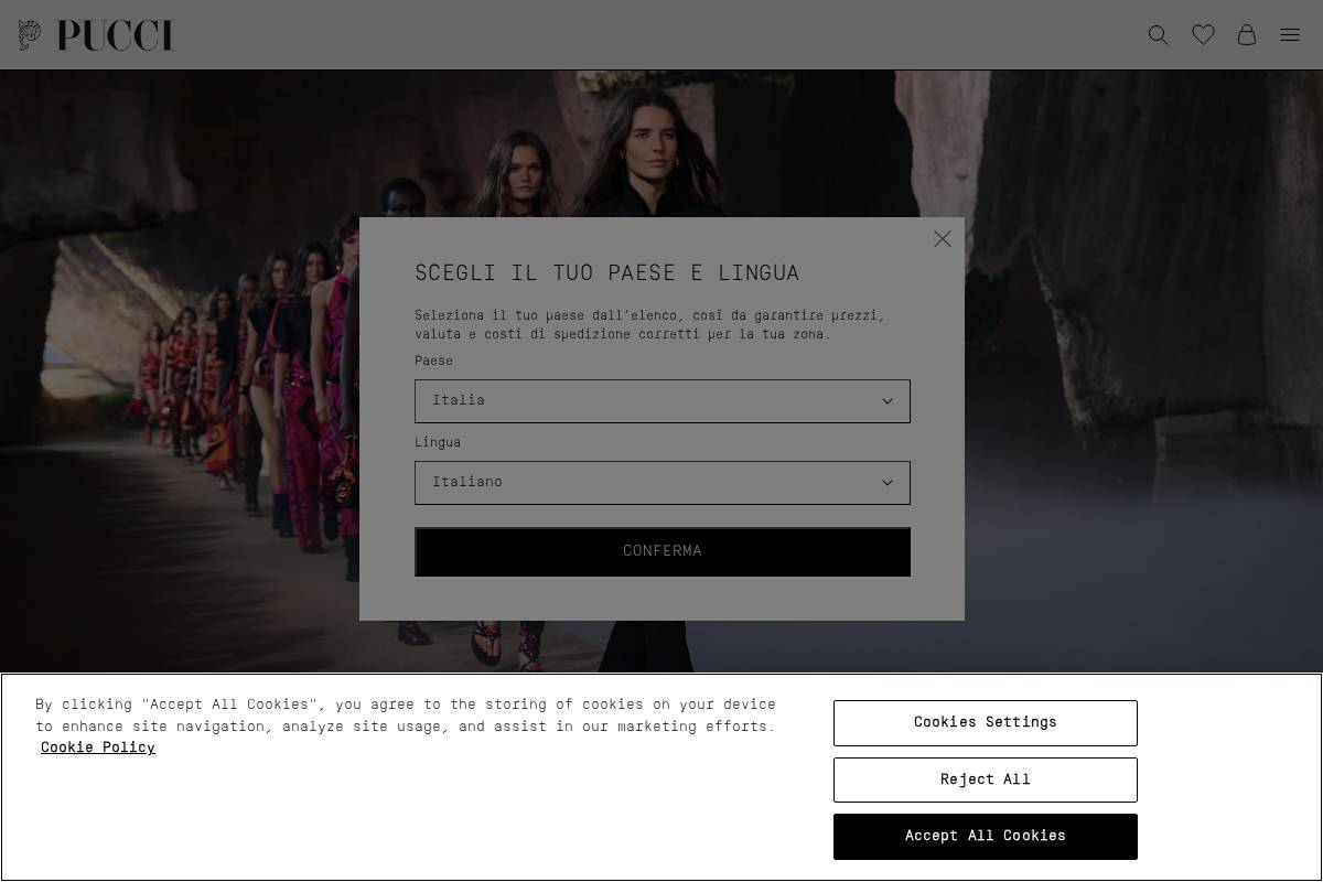 Pucci homepage screenshot