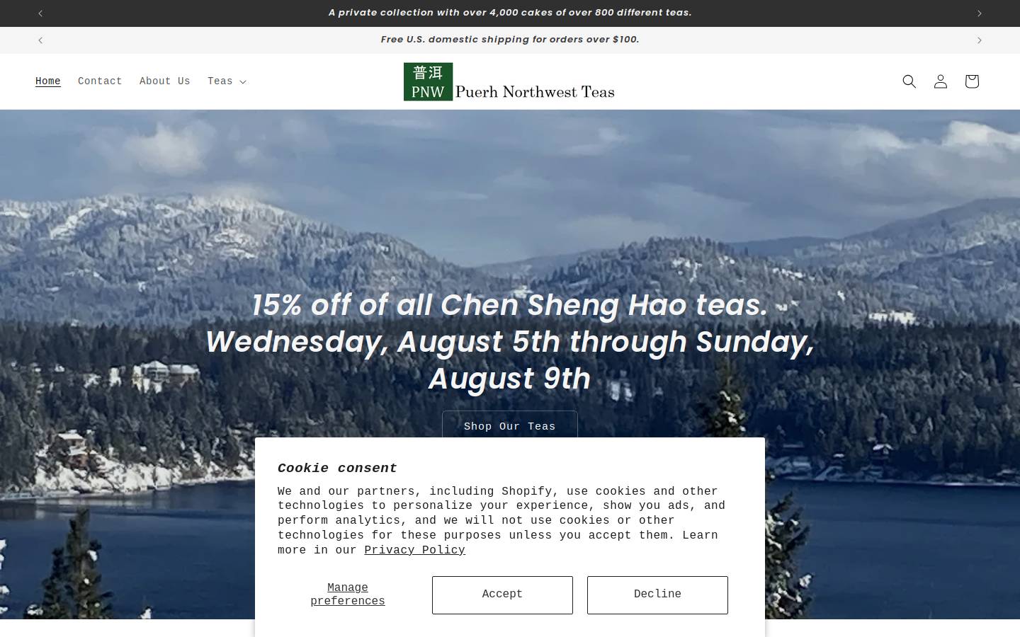 puerhnorthwest.com homepage screenshot