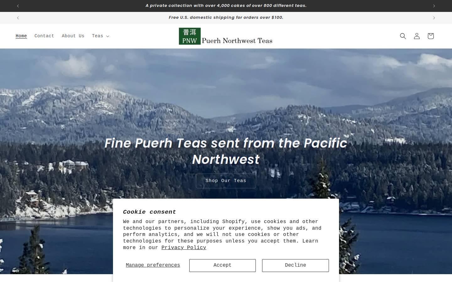 puerhnw.com homepage screenshot