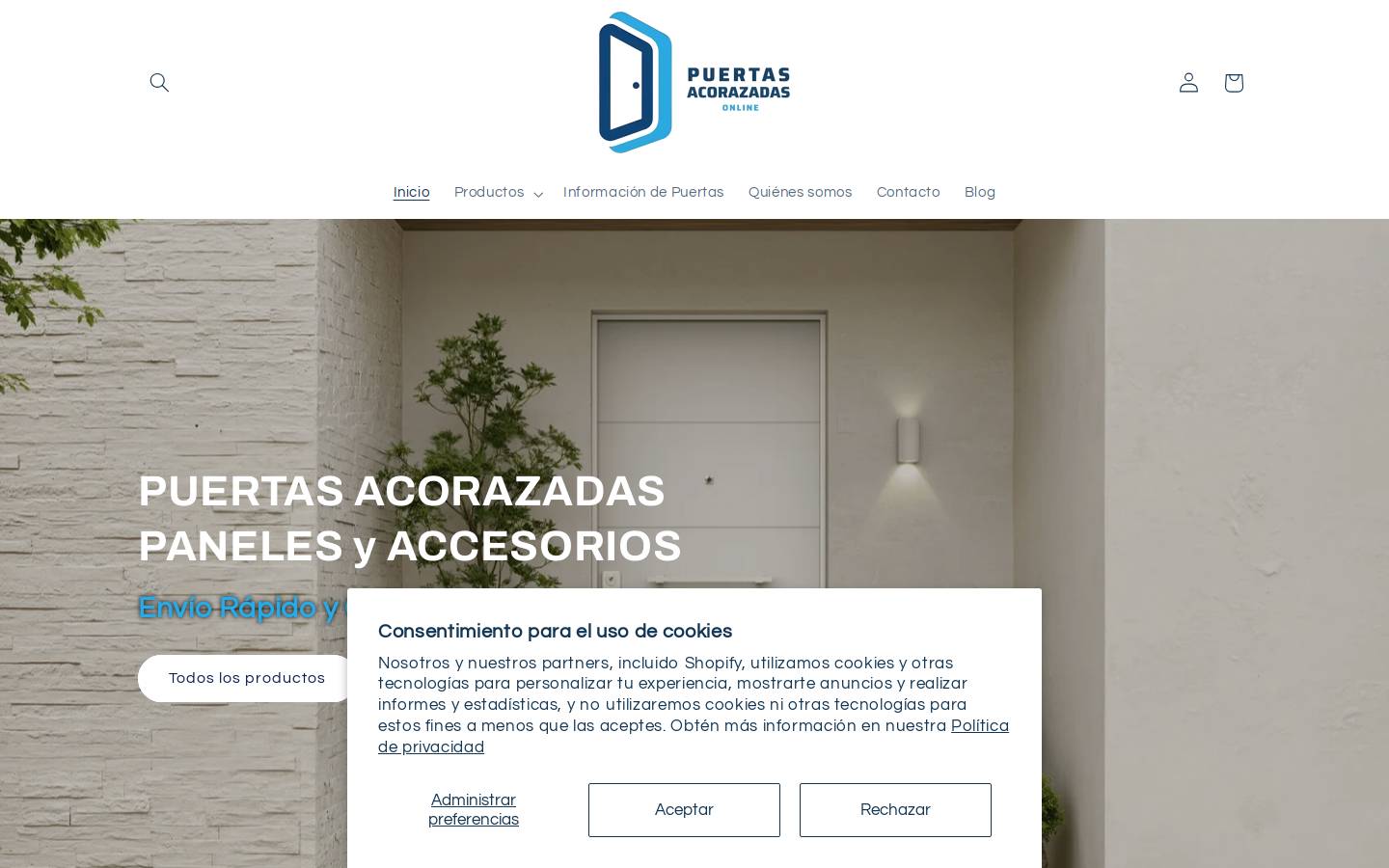 puertasacorazadasonline.com homepage screenshot