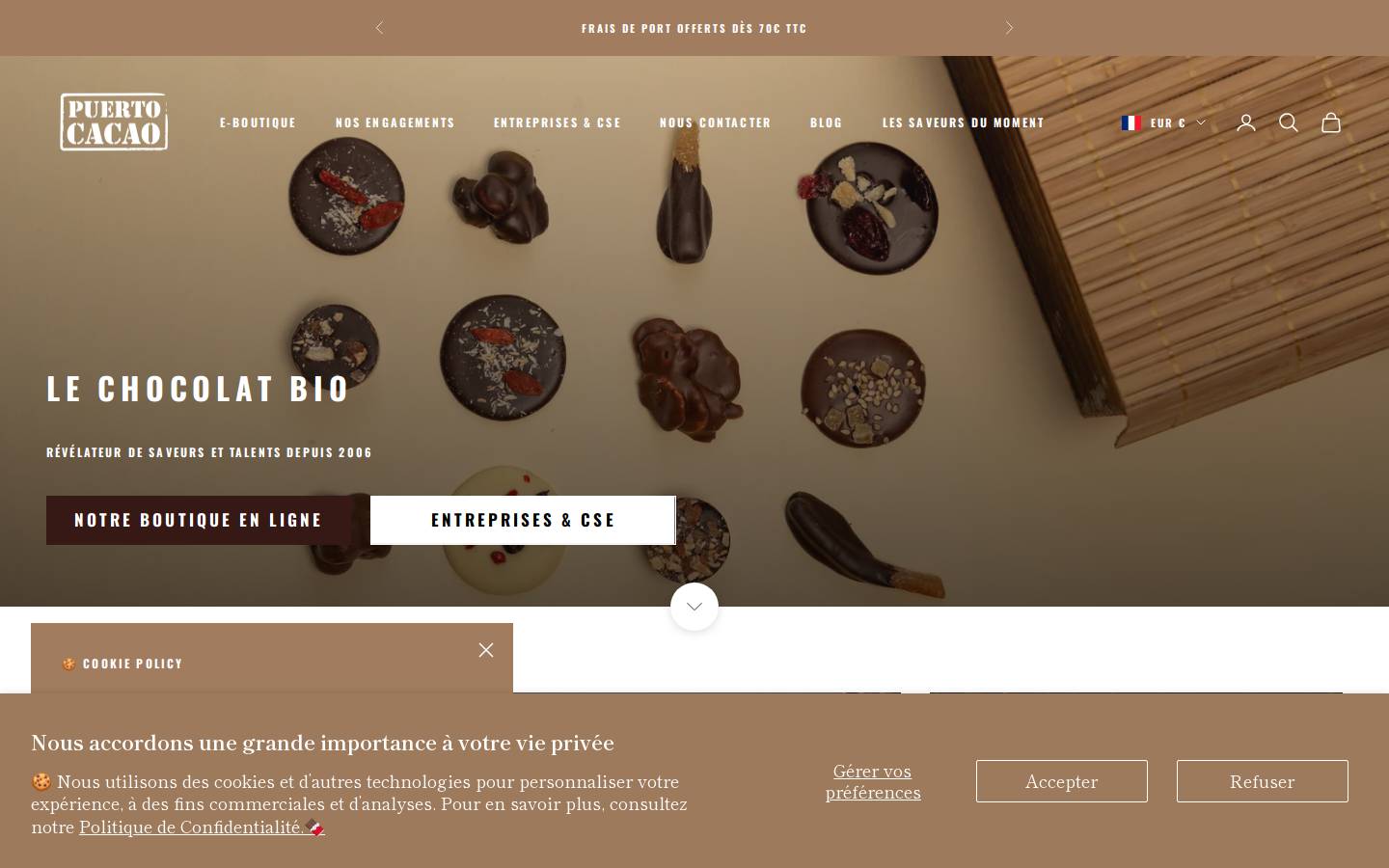 puerto-cacao.fr homepage screenshot