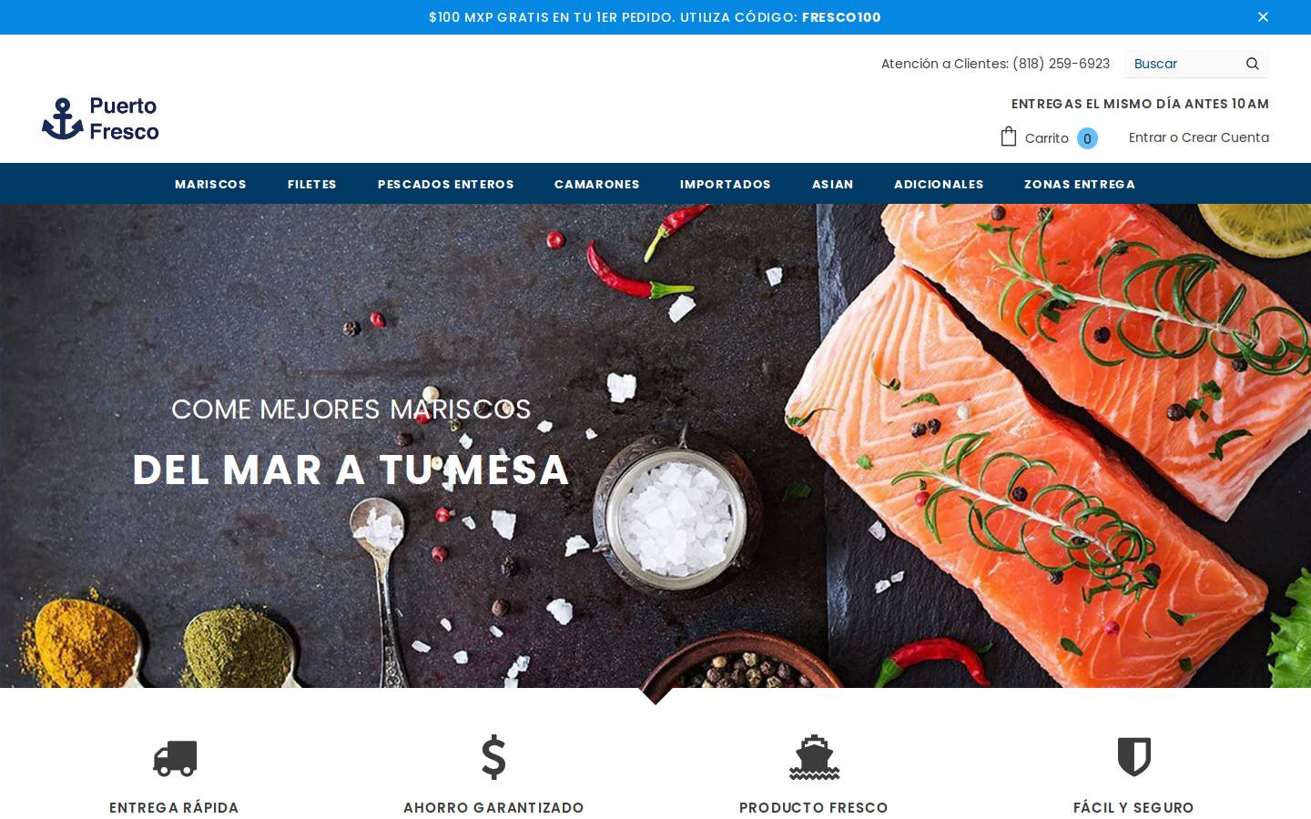 puertofresco.com homepage screenshot