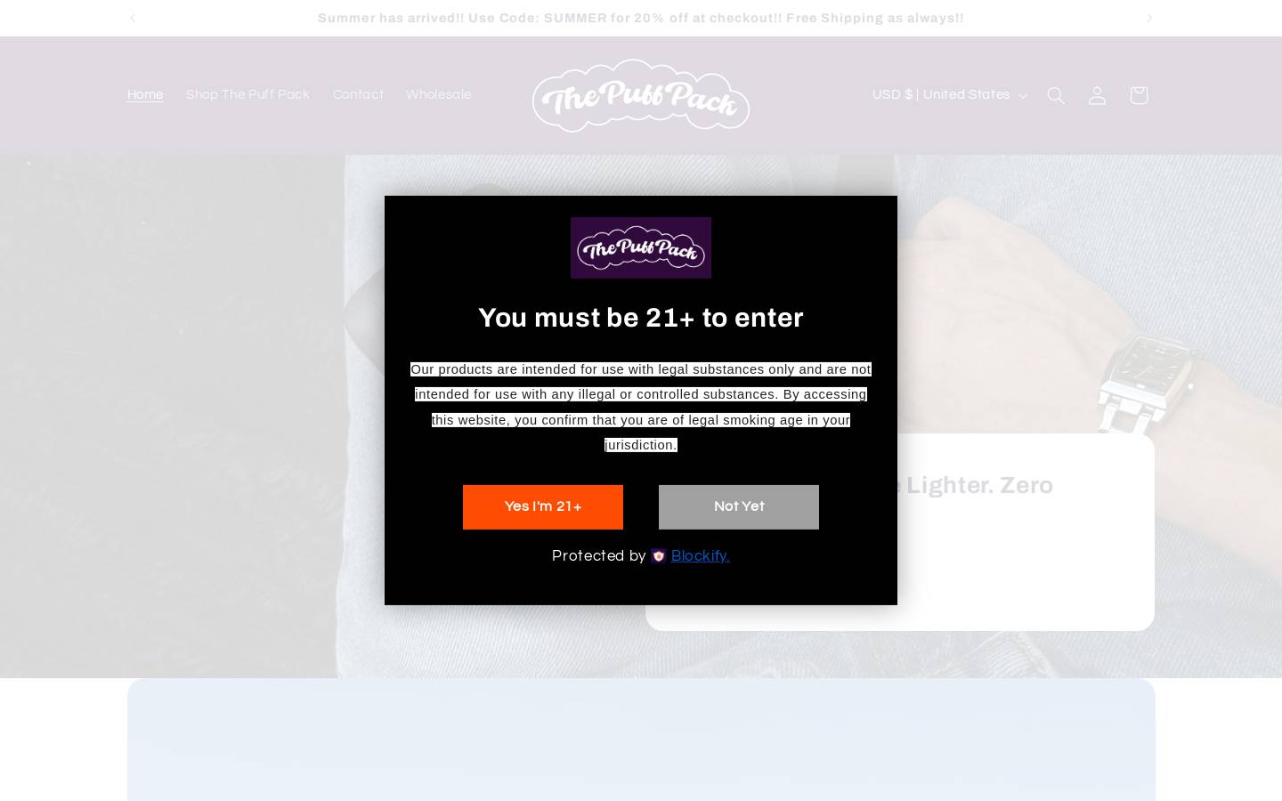 puff-pack.com homepage screenshot