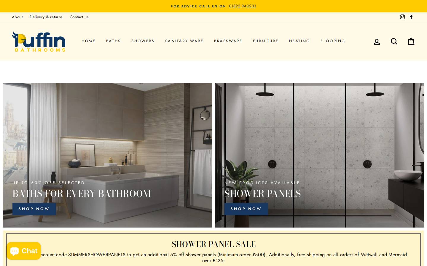 puffinbathrooms.com homepage screenshot