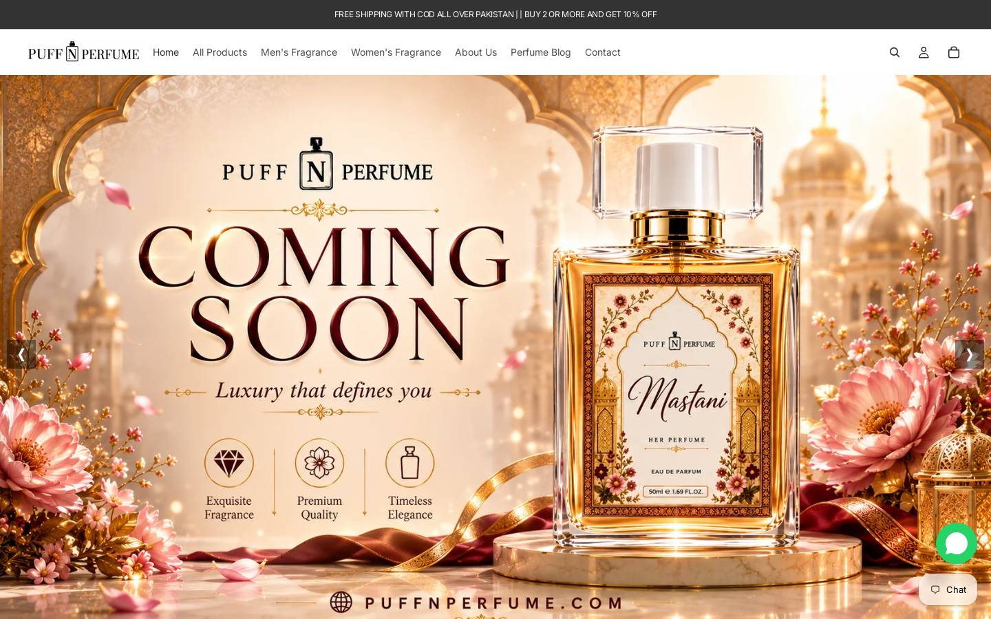 puffnperfume.com homepage screenshot