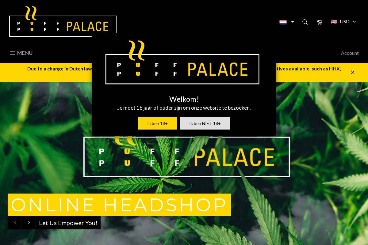Puff Puff Palace homepage screenshot