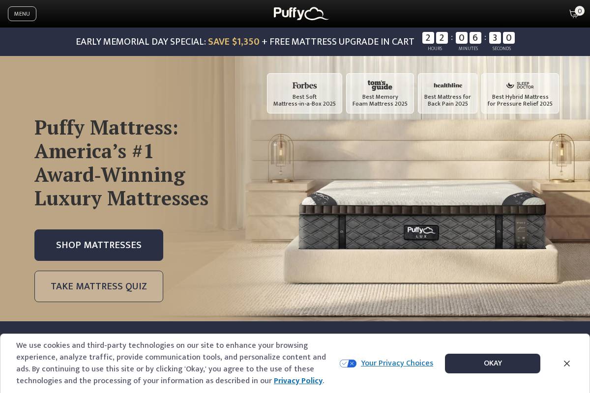 Puffy homepage screenshot