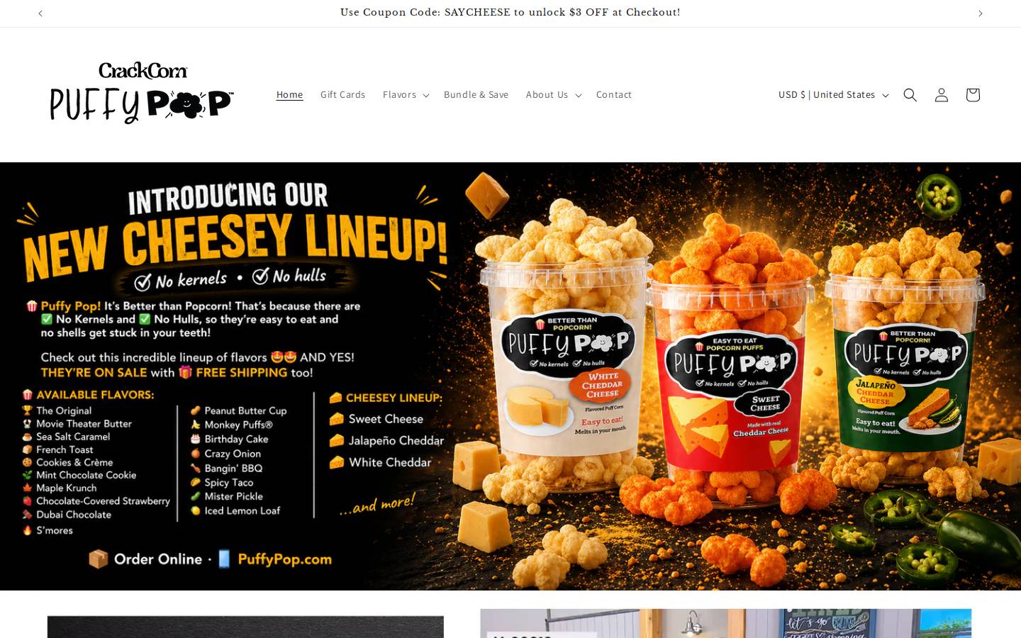 puffypop.com homepage screenshot