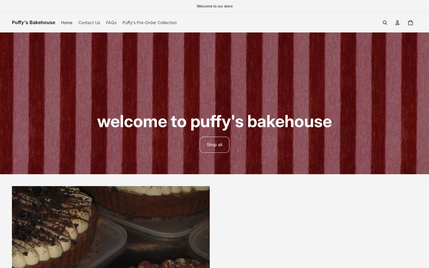 puffysbakehouse.com homepage screenshot