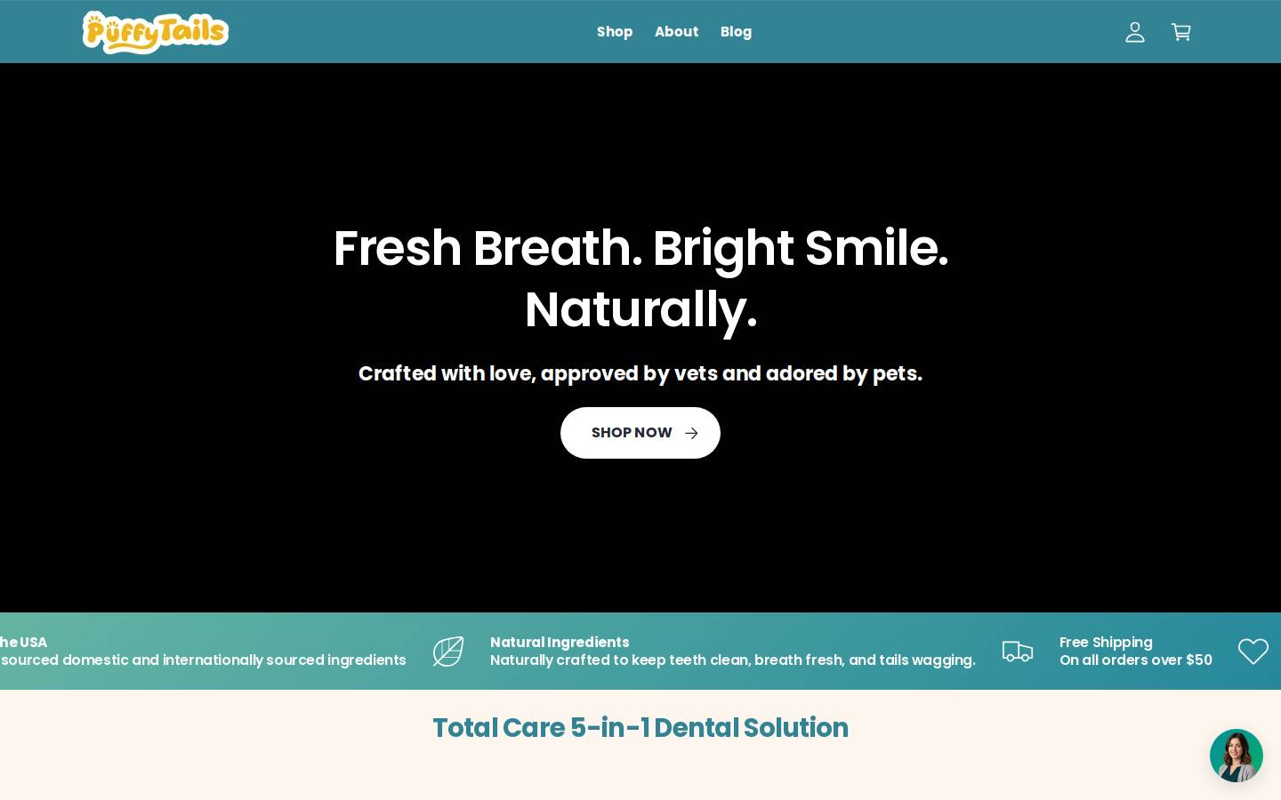 puffytails.com homepage screenshot