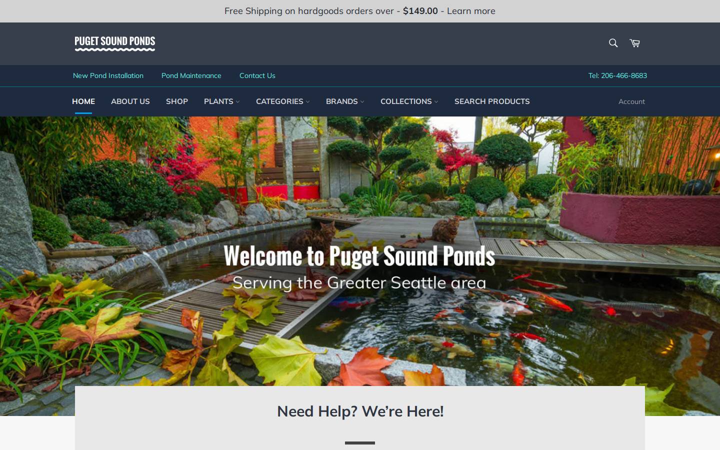 pugetsoundponds.com homepage screenshot