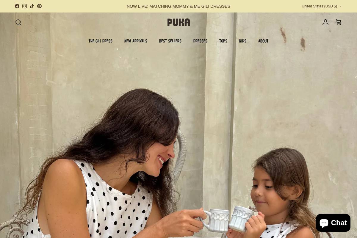 pukathelabel.com homepage screenshot