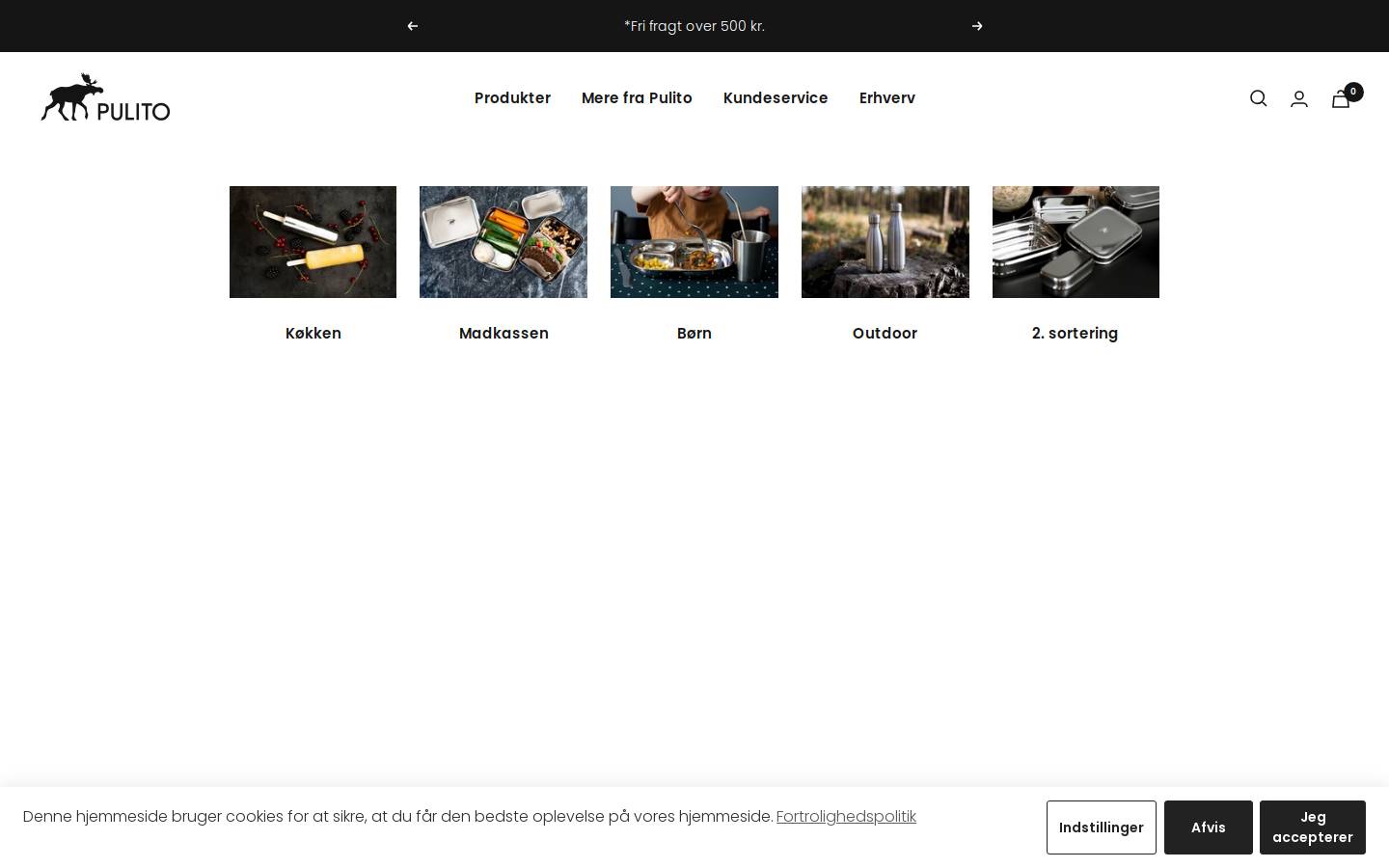 Pulito homepage screenshot
