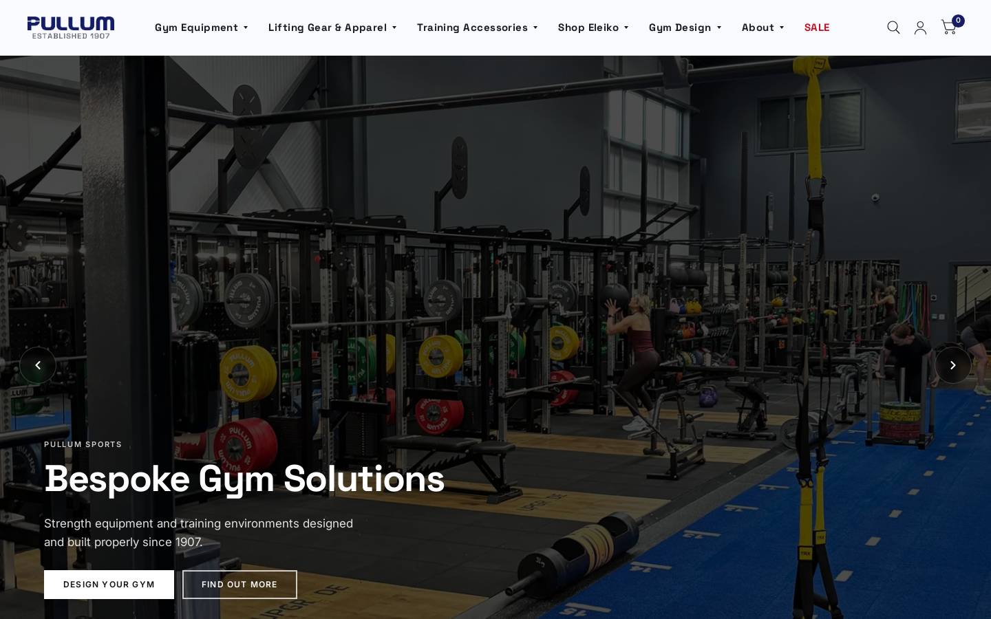 Pullum Sports homepage screenshot