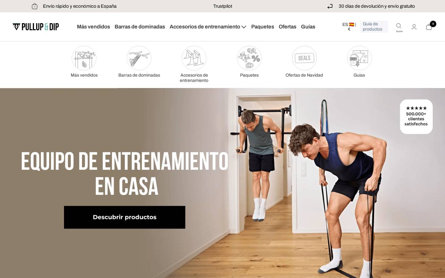Pullup & Dip homepage screenshot
