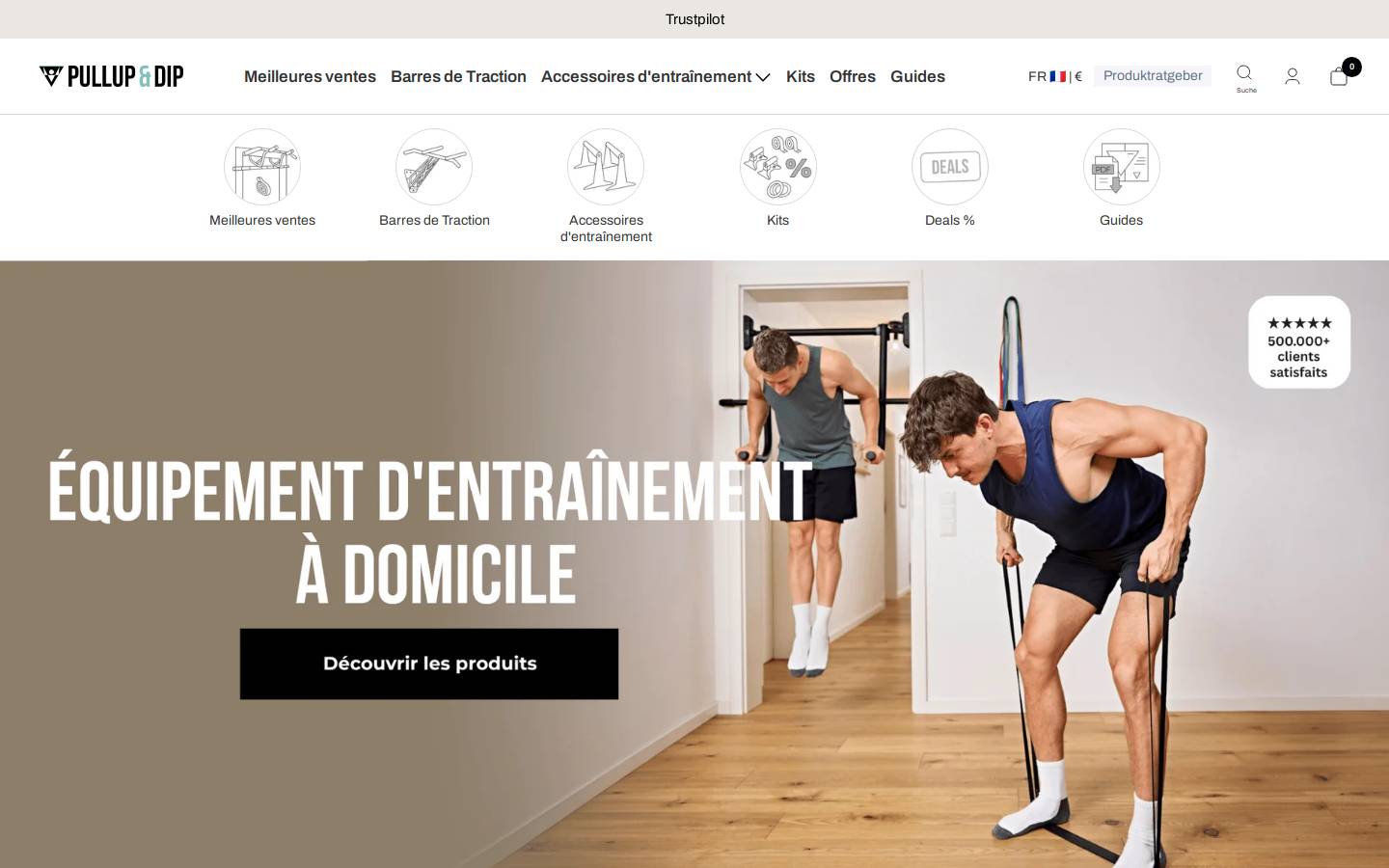 Pullup & Dip homepage screenshot