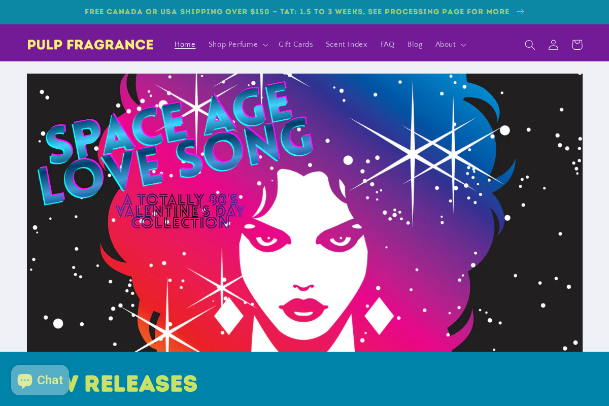 PULP Fragrance Inc. homepage screenshot