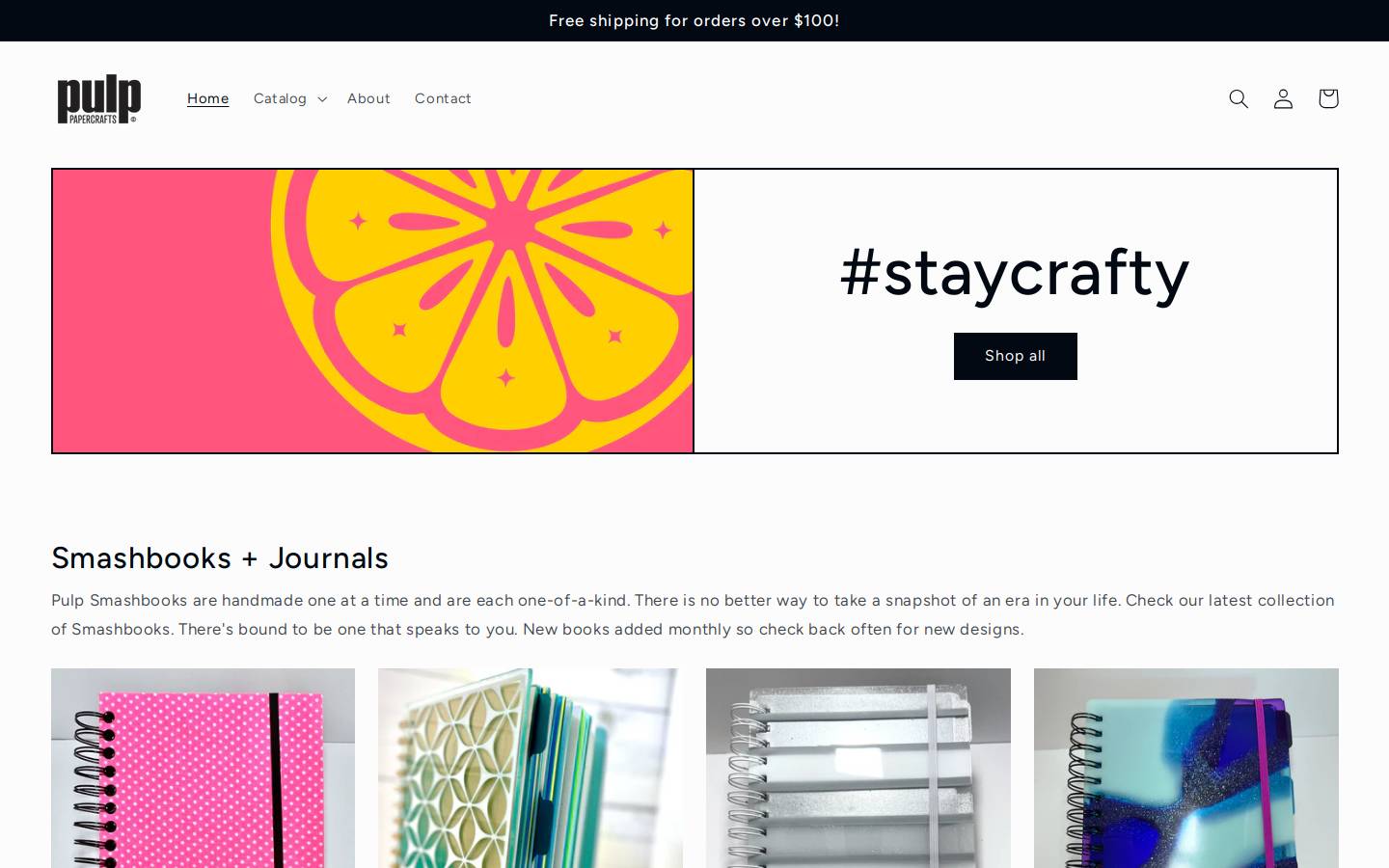 pulppapercrafts.com homepage screenshot
