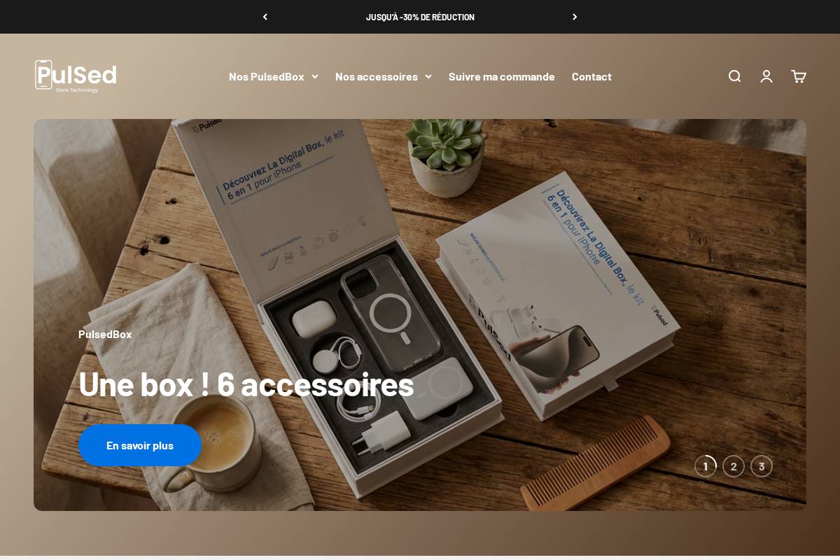 Pulsed Store homepage screenshot