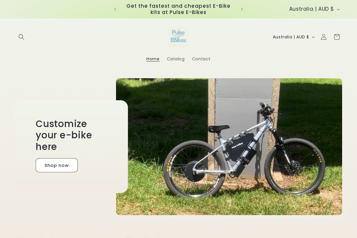 Pulseebikes homepage screenshot