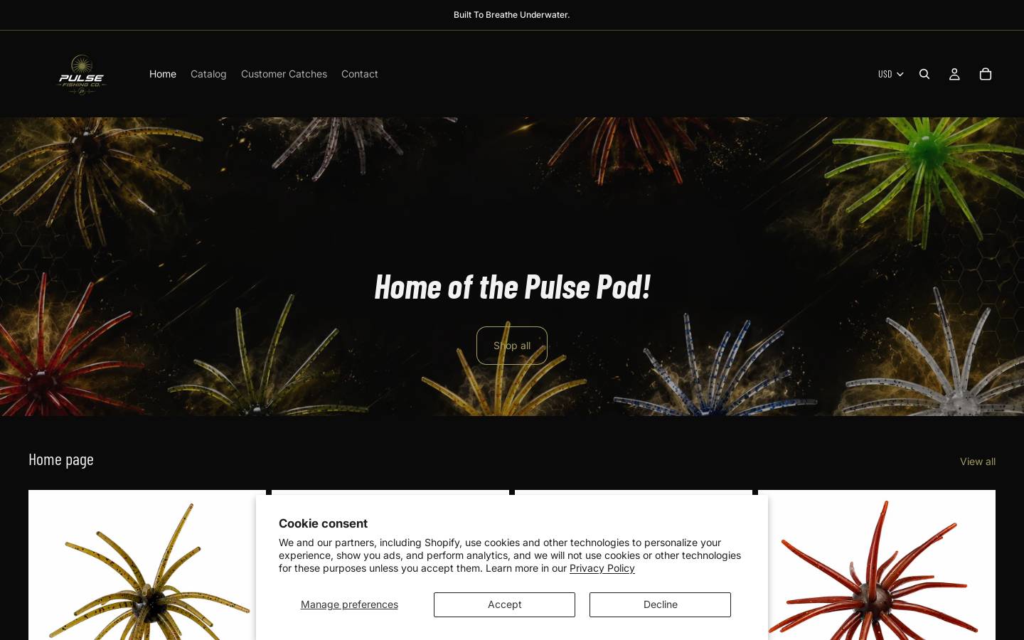 pulsefishingco.com homepage screenshot