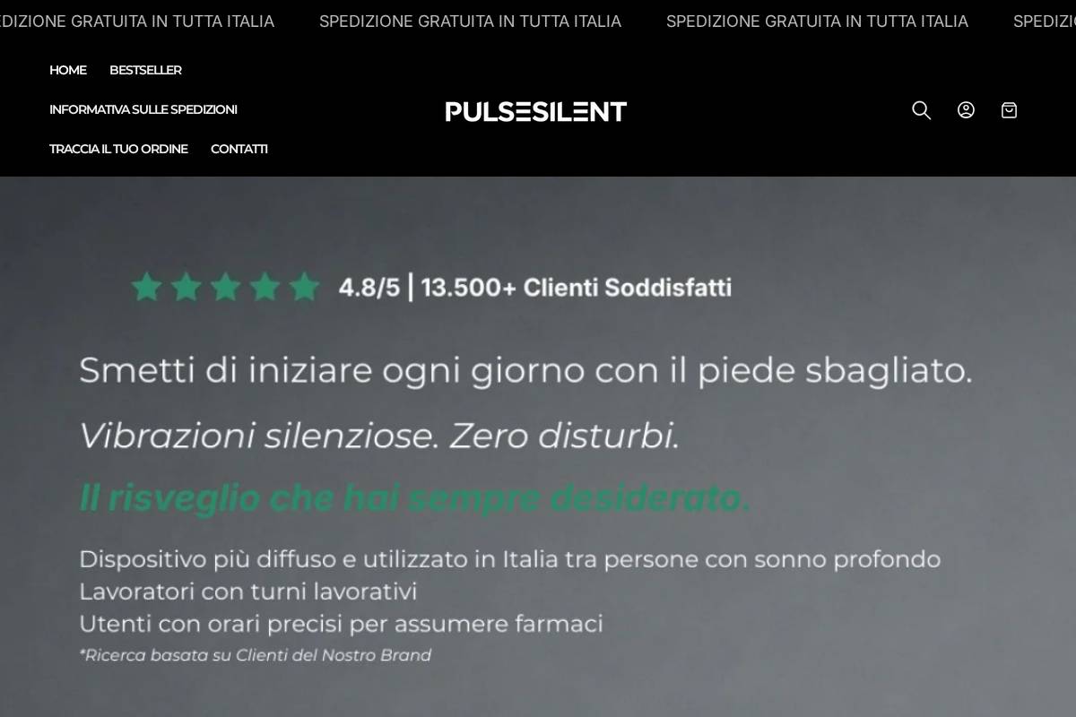 pulsesilent.com homepage screenshot