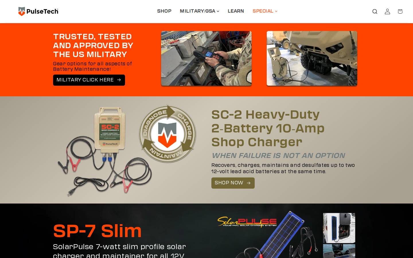 Pulsetech Products Corp homepage screenshot