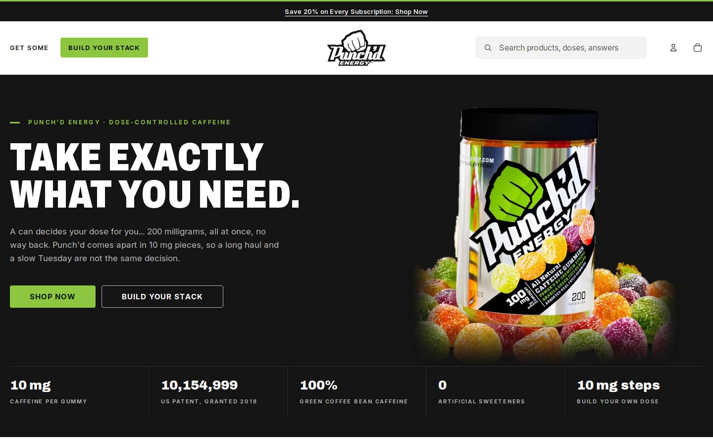 punchdenergy.com homepage screenshot