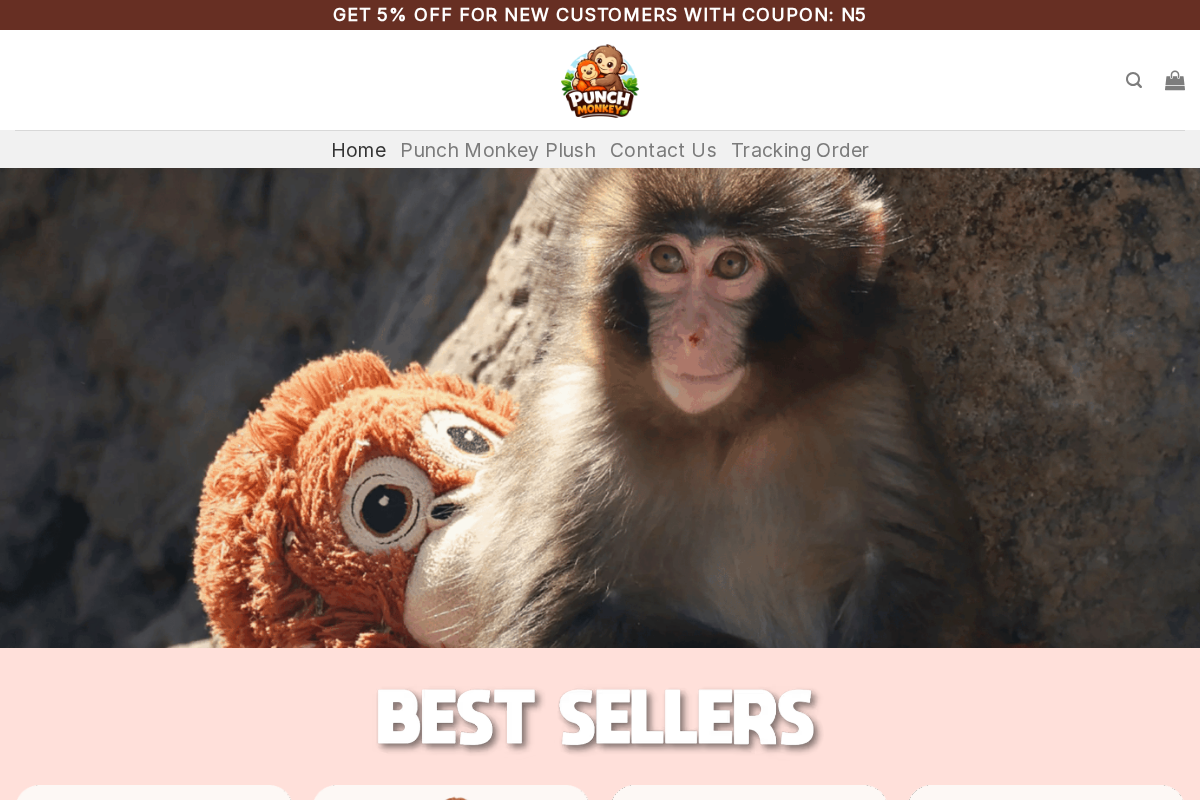 punchmonkeyplush.com homepage screenshot
