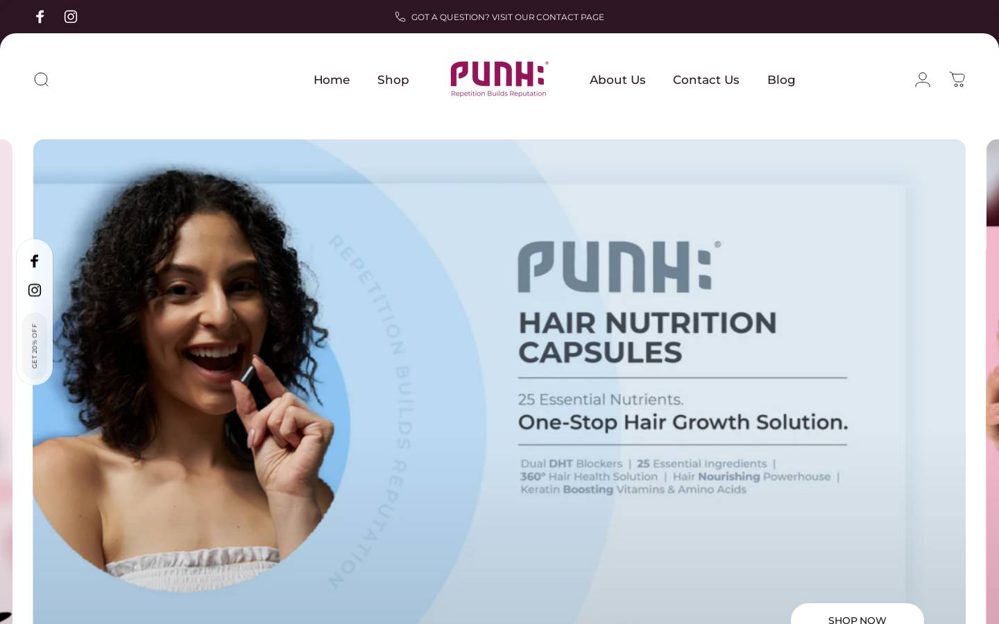punhnutrition.com homepage screenshot