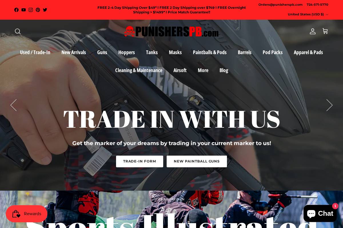 punisherspb.com homepage screenshot