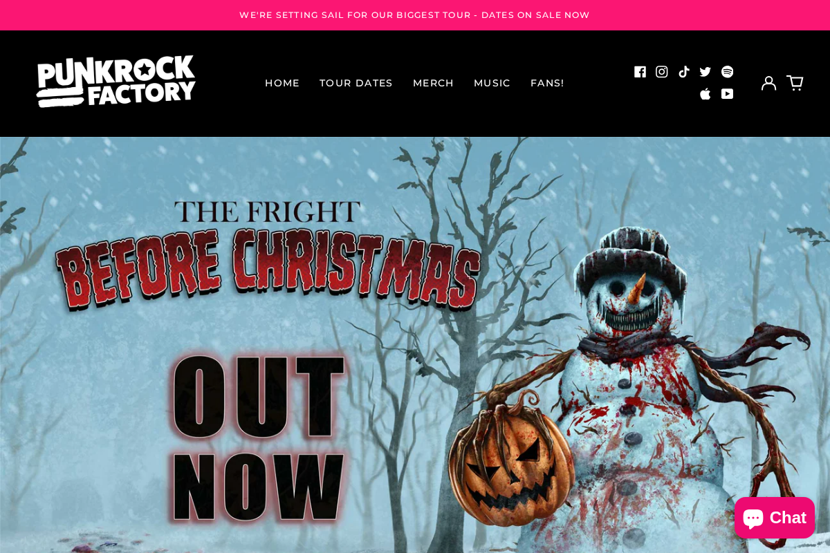 Punkrockfactory homepage screenshot