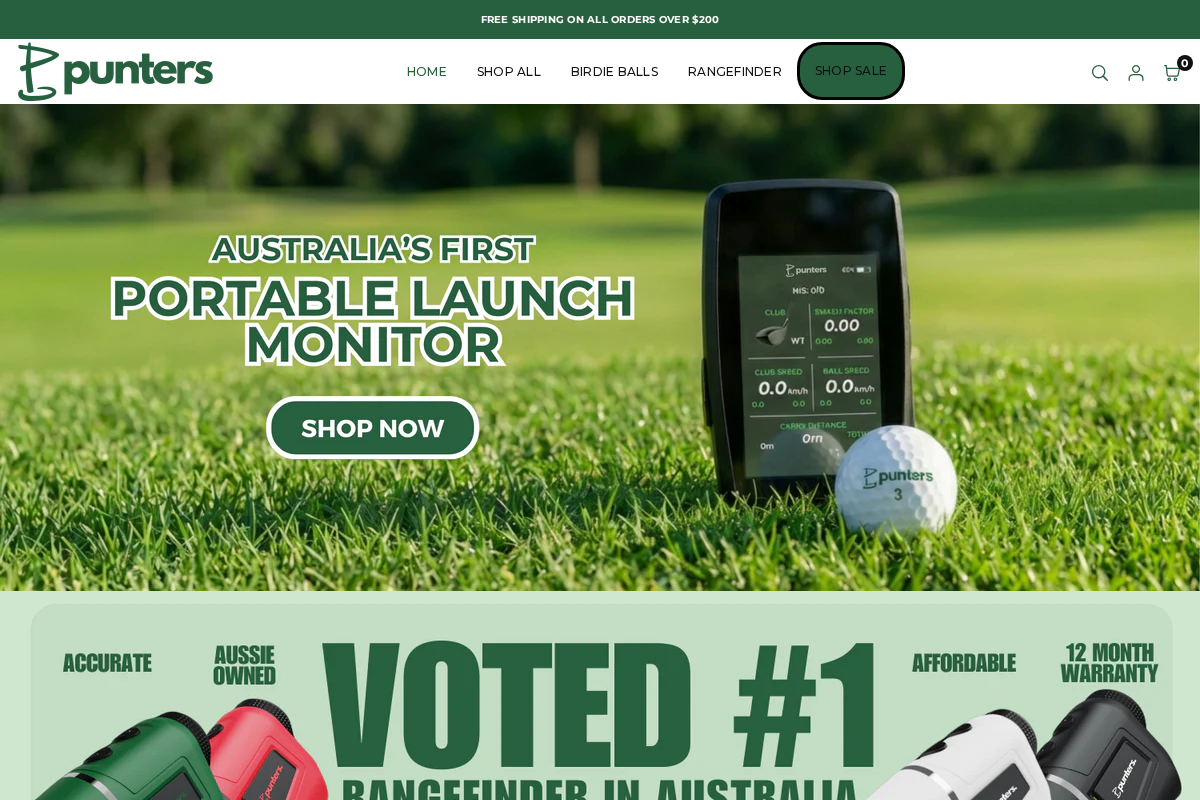 Puntersgolf homepage screenshot