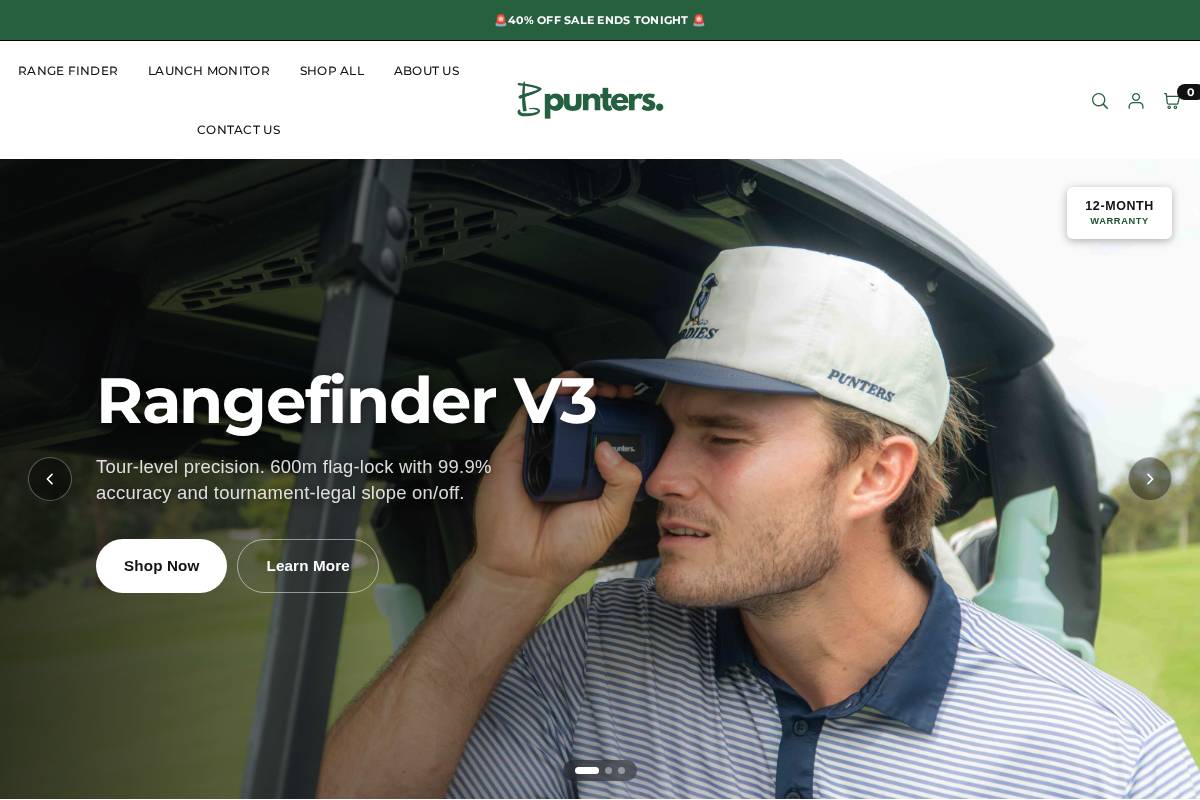 Puntersgolf homepage screenshot