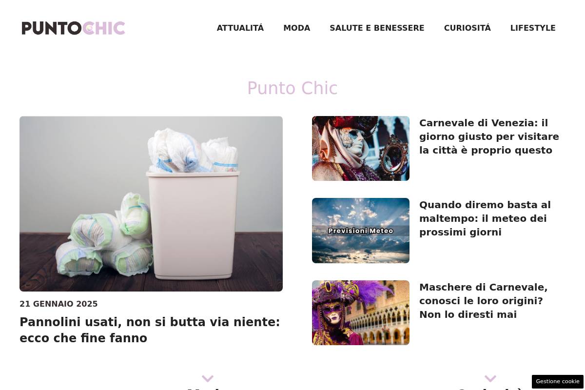 puntochic.it homepage screenshot