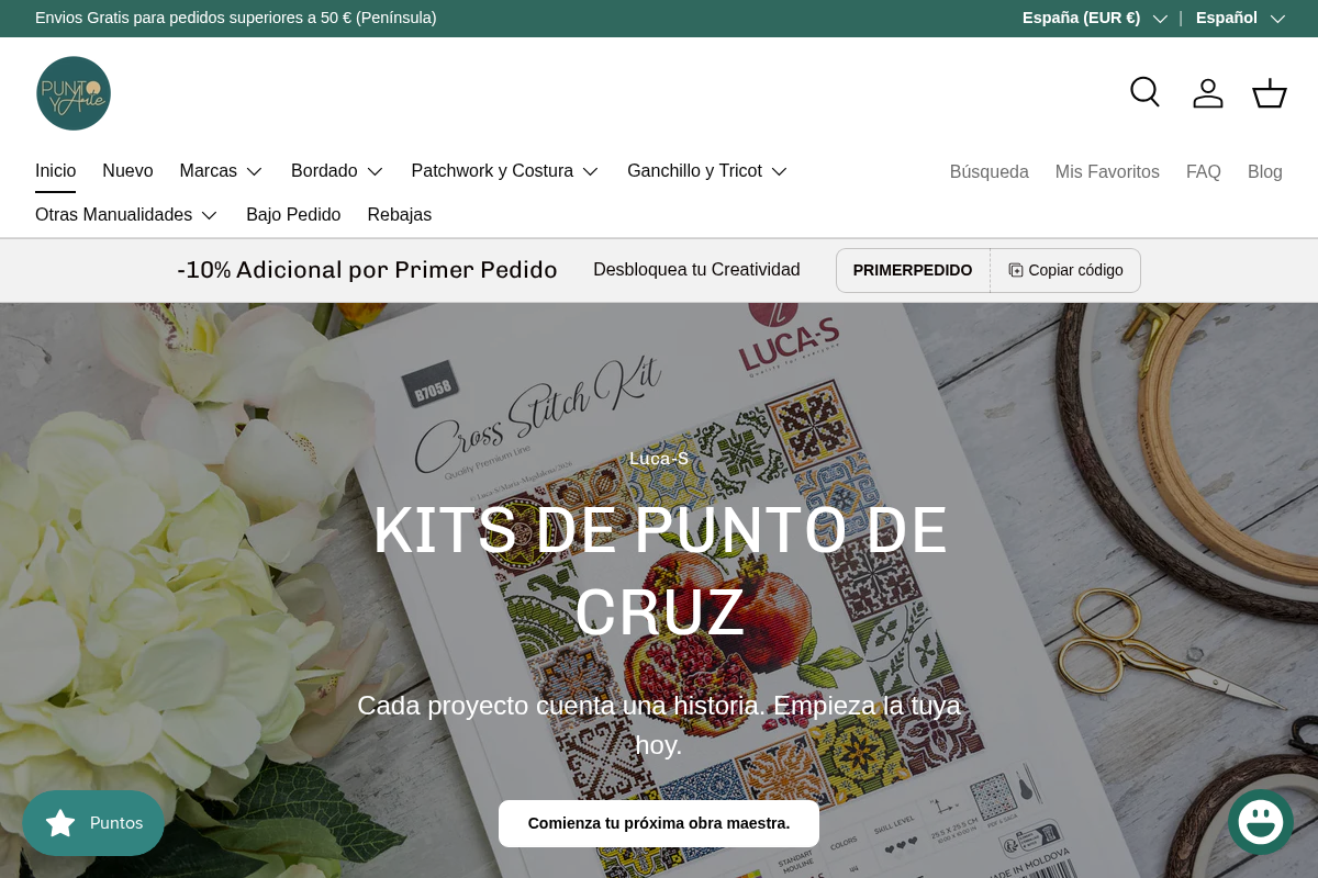Punto y Arte homepage screenshot